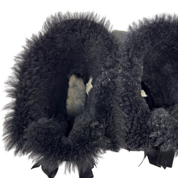 UGG Bailey Bow II Genuine Shearling Boots in Black Suede Women's Size 6 - Picture 7 of 10